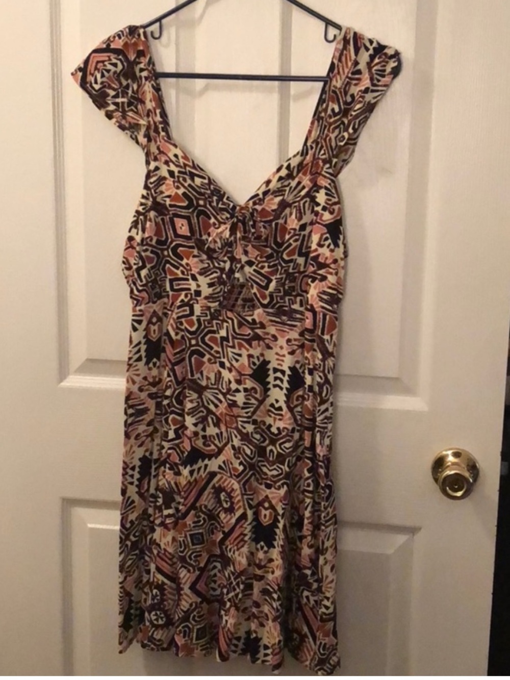 Xhilaration Multicolor Tribal Print Mini Dress - Cream, Black, Brown, Pink